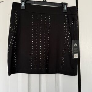 Rock & Republic Black Mini Skirt with Silver Stud Accents